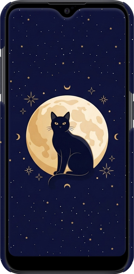 3D пластиковий матовий чехол Cute Cat Celestial/Witchy для Samsung Galaxy A01 A015F - 6787m-1842 изображение 