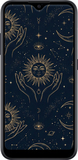 2D пластиковый чехол Celestial Harmony: Sun & Moon Gold Mystic Pattern для Samsung Galaxy A01 A015F - 6778t-1842 изображение 