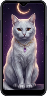 Силіконовий чехол Mystic White Cat Gothic Dark Purple Gold для Samsung Galaxy A01 A015F - 6805u-1842 изображение 