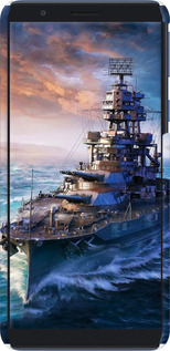 3D пластиковый матовый чехол Военный корабль, world of tanks, wargaming для Samsung Galaxy A01 Core A013F - 6461m-2065 изображение 
