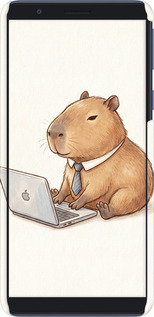 3D пластиковый матовый чехол Funny Capybara CEO Working для Samsung Galaxy A01 Core A013F - 6777m-2065 изображение 