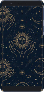 3D пластиковий матовий чехол Celestial Harmony: Sun & Moon Gold Mystic Pattern для Samsung Galaxy A01 Core A013F - 6778m-2065 изображение 