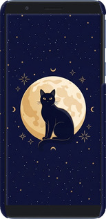 3D пластиковий матовий чехол Cute Cat Celestial/Witchy для Samsung Galaxy A01 Core A013F - 6787m-2065 изображение 