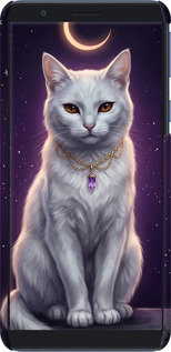 3D пластиковый матовый чехол Mystic White Cat Gothic Dark Purple Gold для Samsung Galaxy A01 Core A013F - 6805m-2065 изображение 