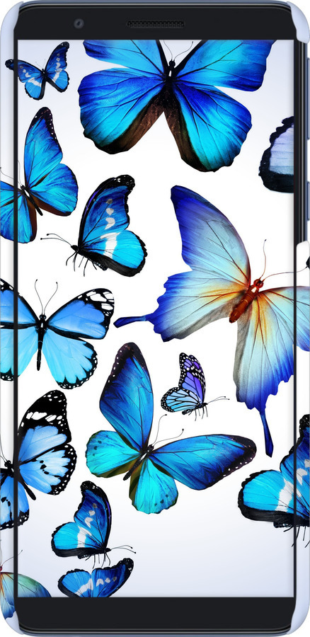 3D пластиковый матовый чехол Бабочки для Samsung Galaxy A01 Core A013F - 6023m-2065 изображение 