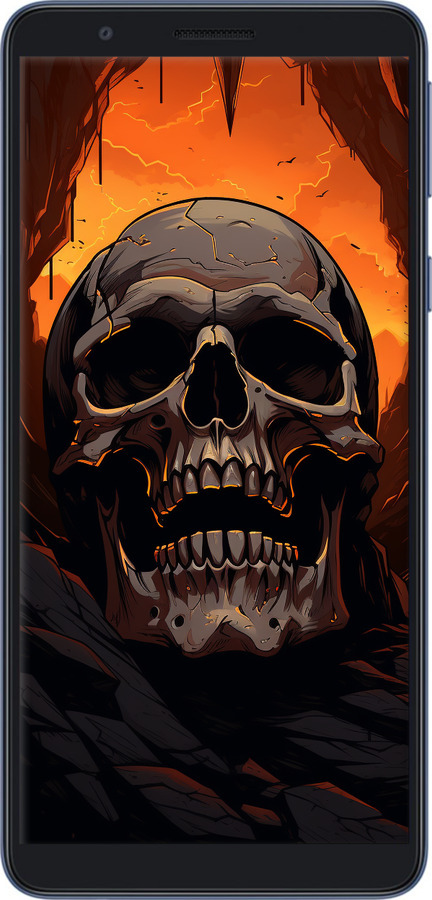 Силиконовый чехол Череп в пещере для Samsung Galaxy A01 Core A013F - 5959u-2065 изображение 