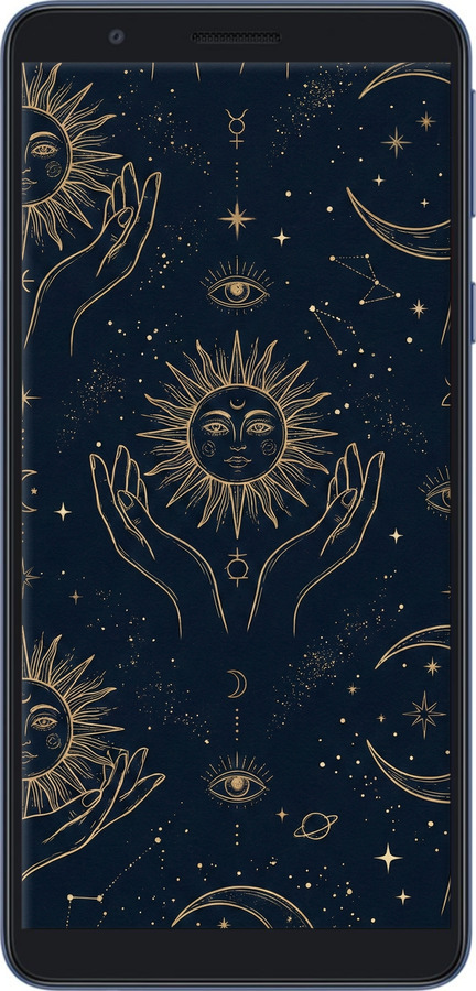 Силіконовий чехол Celestial Harmony: Sun & Moon Gold Mystic Pattern для Samsung Galaxy A01 Core A013F - 6778u-2065 изображение 