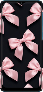 3D пластиковый матовый чехол Coquette Ribbons Dark Coquette для Samsung Galaxy A02 A022G - 6767m-2260 изображение 