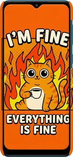 3D пластиковый матовый чехол Funny Cat для Samsung Galaxy A02 A022G - 6786m-2260 изображение 