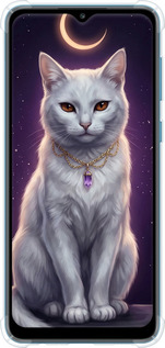 Силикон с усиленными углами чехол Mystic White Cat Gothic Dark Purple Gold для Samsung Galaxy A02 A022G - 6805sp-2260 изображение 