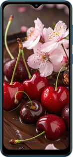 Силіконовий чехол Вишня у шоколаді для Samsung Galaxy A02 A022G - 6698u-2260 изображение 