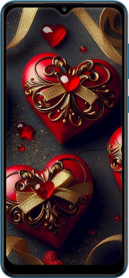 Силиконовый чехол Сердечки v4 для Samsung Galaxy A02 A022G - 5834u-2260 изображение 