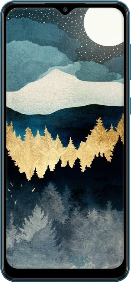 Силіконовий чехол Нічний краєвид з лісом та горами для Samsung Galaxy A02 A022G - 6493u-2260 изображение 