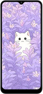 TPU чехол Котик в цветах для Samsung Galaxy A02s A025F - 6390b-2203 изображение 