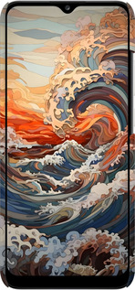 3D пластиковый матовый чехол Арт волны для Samsung Galaxy A02s A025F - 6324m-2203 изображение 