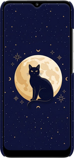 3D пластиковый матовый чехол Cute Cat Celestial/Witchy для Samsung Galaxy A02s A025F - 6787m-2203 изображение 