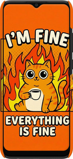 3D пластиковый матовый чехол Funny Cat для Samsung Galaxy A03 A035F - 6786m-2499 изображение 