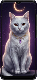 3D пластиковый матовый чехол Mystic White Cat Gothic Dark Purple Gold для Samsung Galaxy A03 A035F - 6805m-2499 изображение 