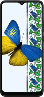 Силіконовий чехол Жовто-блакитний метелик  для Samsung Galaxy A03 A035F - 1054u-2499 изображение 