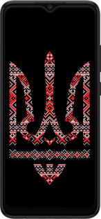 Силиконовый чехол Герб - вышиванка на черном фоне для Samsung Galaxy A03 A035F - 1196u-2499 изображение 