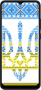 Силіконовий чехол Герб - вишиванка жовто-блакитна  для Samsung Galaxy A03 A035F - 1197u-2499 изображение 