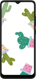 Силиконовый чехол Кактусы в горшочках для Samsung Galaxy A03 A035F - 3968u-2499 изображение 