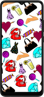 Силиконовый чехол stickers для Samsung Galaxy A03 A035F - 4757u-2499 изображение 