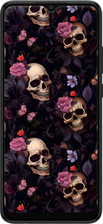 Силиконовый чехол Черепа и розы для Samsung Galaxy A03 A035F - 6316u-2499 изображение 