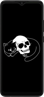 Силиконовый чехол С изображением кота и черепа для Samsung Galaxy A03 A035F - 6491u-2499 изображение 