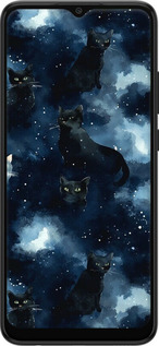 Силиконовый чехол Изображение Кошек с тёмной акварелью для Samsung Galaxy A03 A035F - 6521u-2499 изображение 
