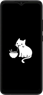 Силиконовый чехол С милым котом на черном фоне для Samsung Galaxy A03 A035F - 6528u-2499 изображение 