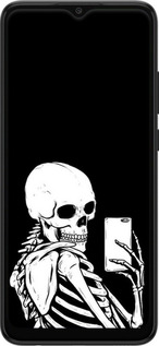 Силиконовый чехол Скелет делает Selfie для Samsung Galaxy A03 A035F - 6535u-2499 изображение 