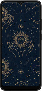 Силиконовый чехол Celestial Harmony: Sun & Moon Gold Mystic Pattern для Samsung Galaxy A03 A035F - 6778u-2499 изображение 