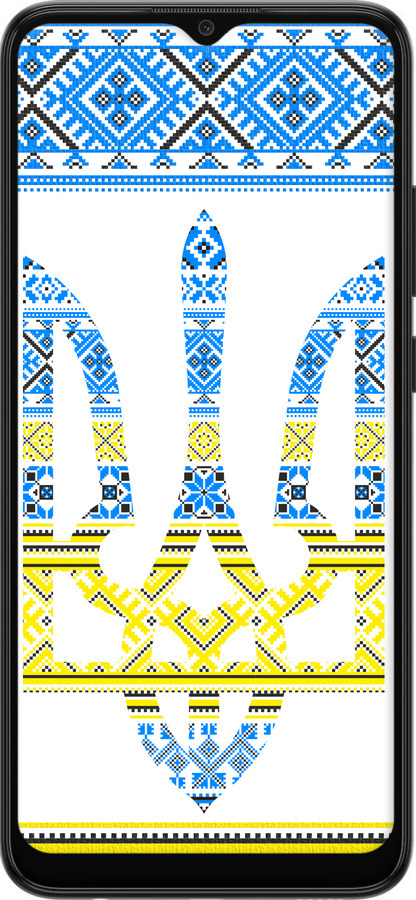 Силіконовий чехол Герб - вишиванка жовто-блакитна  для Samsung Galaxy A03 A035F - 1197u-2499 изображение 