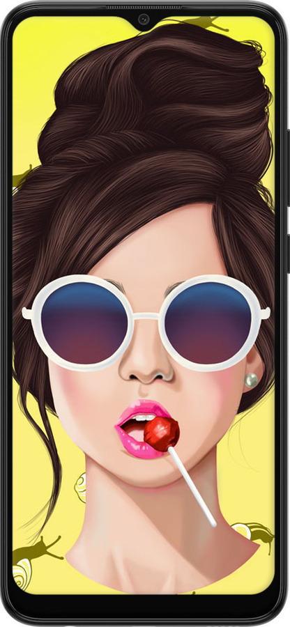 Силіконовий чехол Дівчина з чупа-чупсом для Samsung Galaxy A03 A035F - 3979u-2499 изображение 