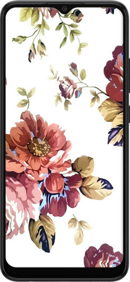 Силиконовый чехол Vintage flowers для Samsung Galaxy A03 A035F - 4333u-2499 изображение 