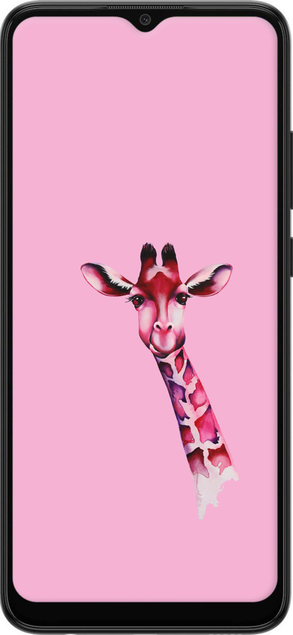 Силіконовий чехол Рожева жирафа для Samsung Galaxy A03 A035F - 4441u-2499 изображение 