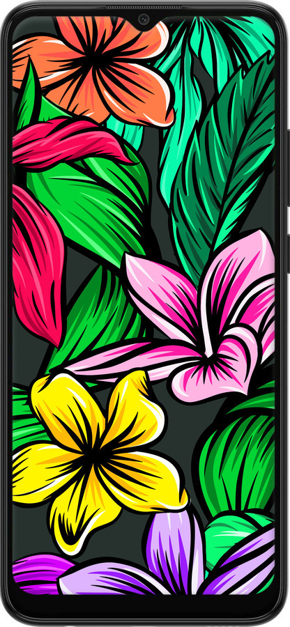 Силиконовый чехол Тропические цветы 1 для Samsung Galaxy A03 A035F - 4753u-2499 изображение 