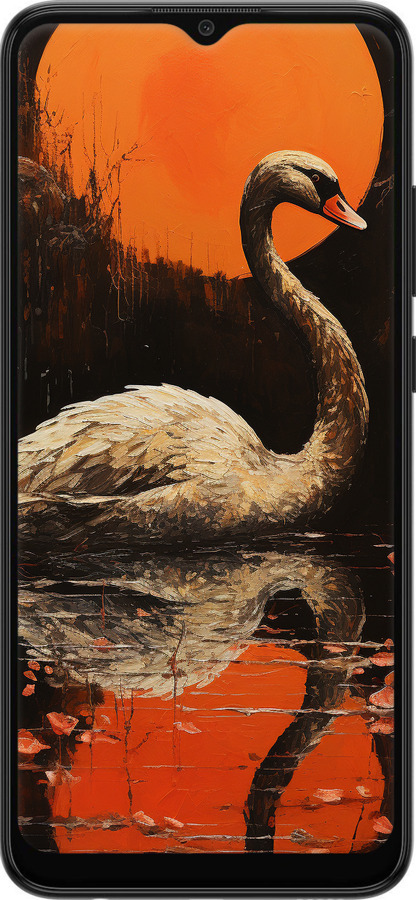 Силіконовий чехол Лебідь для Samsung Galaxy A03 A035F - 5964u-2499 изображение 