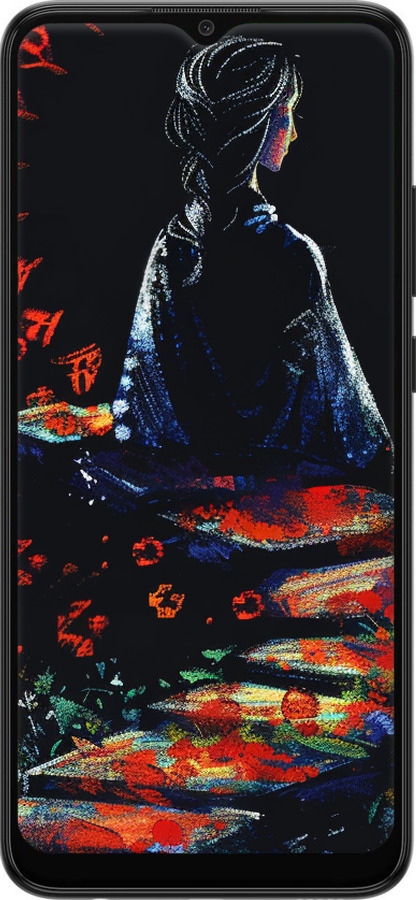 Силиконовый чехол Мечтательная девушка для Samsung Galaxy A03 A035F - 6042u-2499 изображение 