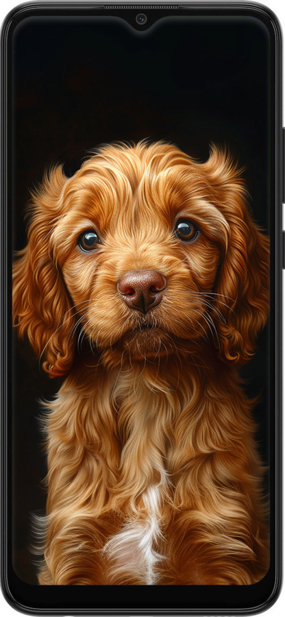 Силіконовий чехол Cocker spaniel на чорному фоні для Samsung Galaxy A03 A035F - 6137u-2499 изображение 