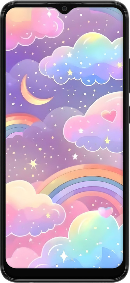 Силиконовый чехол Облака и радуга для Samsung Galaxy A03 A035F - 6312u-2499 изображение 