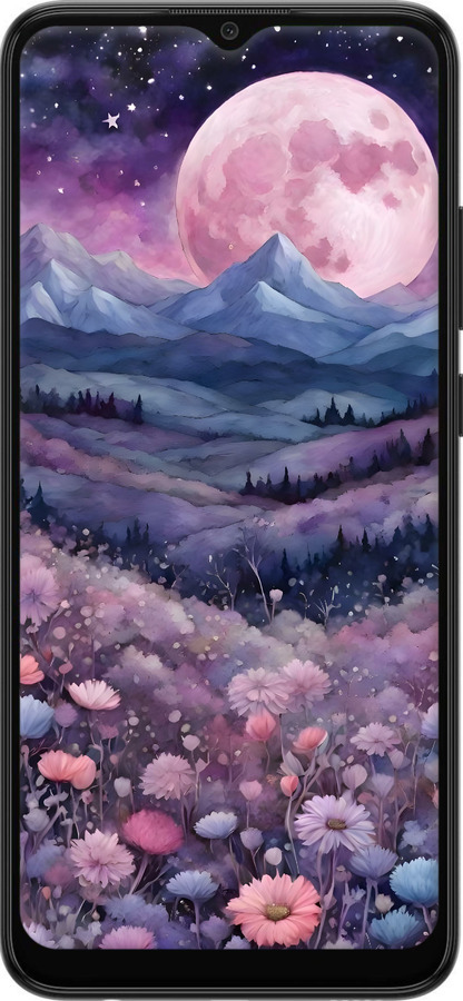 Силіконовий чехол Ніч місяць арт для Samsung Galaxy A03 A035F - 6319u-2499 изображение 