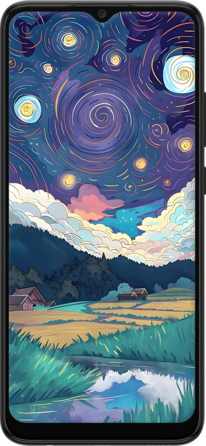 Силиконовый чехол Креативный арт для Samsung Galaxy A03 A035F - 6322u-2499 изображение 