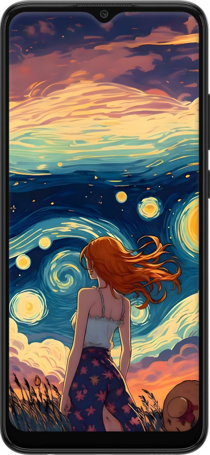Силиконовый чехол Девушка Арт для Samsung Galaxy A03 A035F - 6325u-2499 изображение 