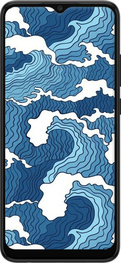 Силиконовый чехол Абстрактный рисунок морских волн для Samsung Galaxy A03 A035F - 6538u-2499 изображение 