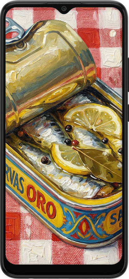 Силиконовый чехол Vintage Sardine Tin Phone для Samsung Galaxy A03 A035F - 6772u-2499 изображение 