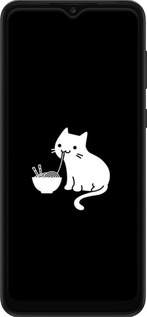 TPU чехол С милым котом на черном фоне для Samsung Galaxy A03 Core A032F - 6528b-2539 изображение 