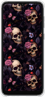 Силикон с усиленными углами чехол Черепа и розы для Samsung Galaxy A03 Core A032F - 6316sp-2539 изображение 