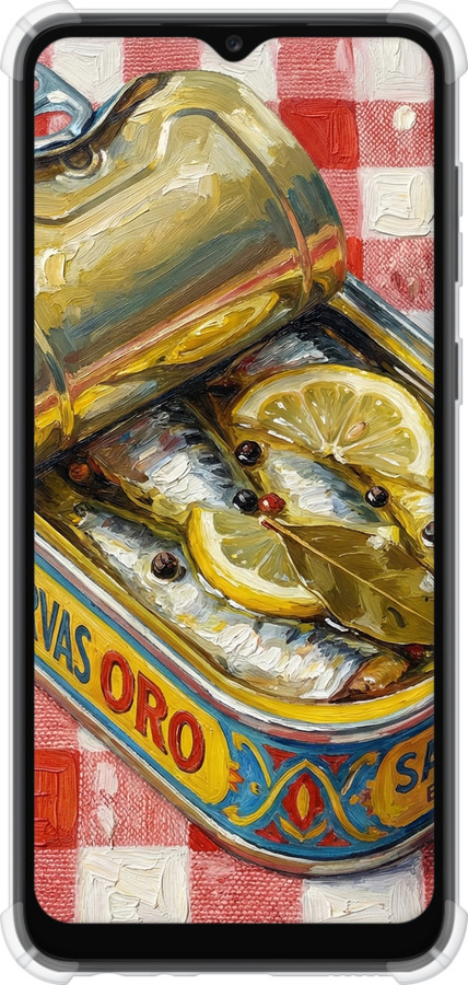 Силикон с усиленными углами чехол Vintage Sardine Tin Phone для Samsung Galaxy A03 Core A032F - 6772sp-2539 изображение 